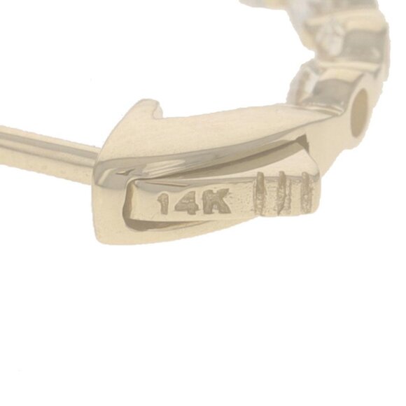 Yellow Gold Diamond Inside-Out Hoop Earrings 14k Round Brilliant 1.17ctw Pierced - Picture 5 of 5